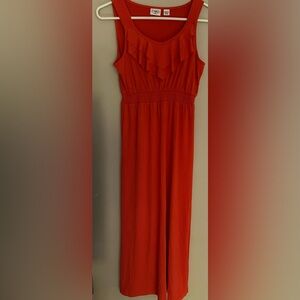 Cato Girls’ size 10/12, Ruffled, Sleeveless, Orange, Maxi Dress